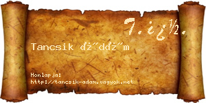 Tancsik Ádám névjegykártya